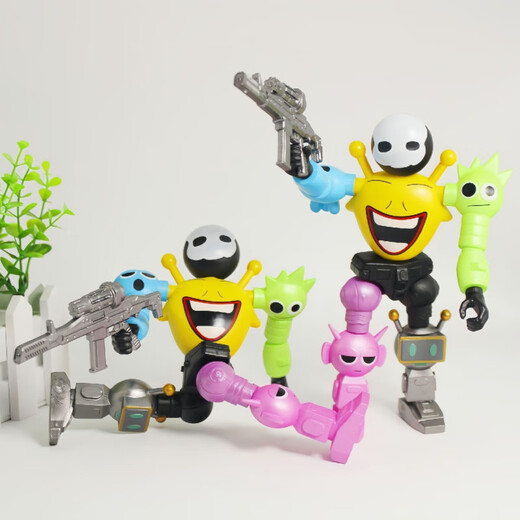 Figure de robot de boîte rythmique mignonne, boss de musique de deuxième étape Devil Simon Black combinée modèle Joy D3 [combinaison de boss de fusion de première étape] Deux figures 1