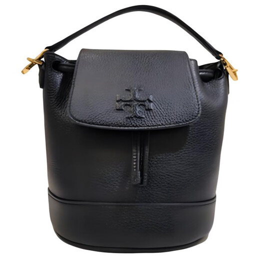 Tory Burch Tang Liboqi Logo Couleur de couleur Souleur en cuir sac à dos Femme Femme Black Basic Basic Package (sac à poussière)