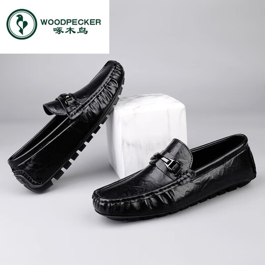 Zapatos para hombres de carpintería de carpintería 2025 Nuevo verano de cuero genuino SULLA SUGERA SUGRA SUFICIENTE Zapatos de frijoles transpirables para hombres con zapatos de mocas de un pie para hombres MT9921 38 [Tamaño de zapato de cuero estándar]