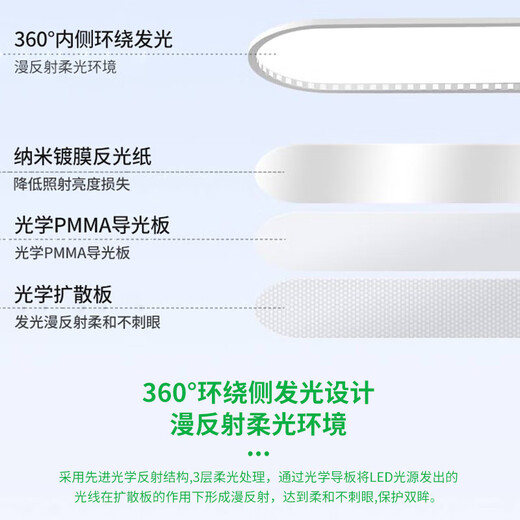 耐用过道灯走廊灯led吸顶灯现代简约北欧长条客厅灯书房阳台灯具J 购买3892-白色100cm-无极40W