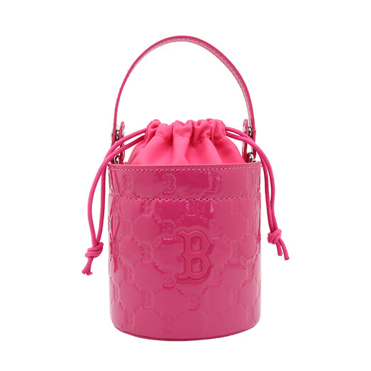 MLBNY New York Yankees Dark Pattern Presbyterian Drawstring Renovation Crossbody Small Bucket Bag Handbag Regular Women's Style Black + Gift Bag