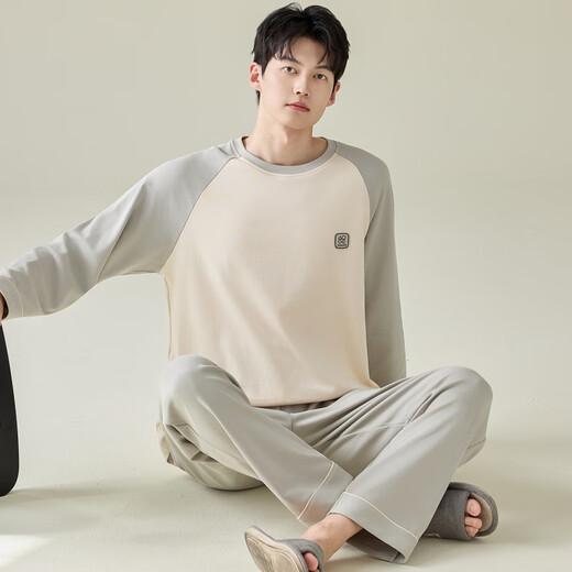 
Palando men's pajamas spring and autumn pure cotton long-sleeved boys autumn and winter teenagers men's home clothes 2025 new large size 11932 L