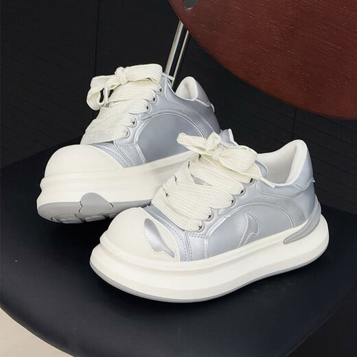 
Graffiti niche design sense board shoes for women ins trendy 2025 spring and summer new color-blocking thick-soled height-enhancing casual sports shoes Panda color [upgraded wear-resistant film] 37