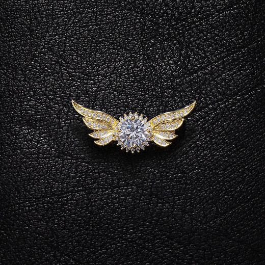 Angel Wings Men's Brooch Light Luxury High-end Corsage Simple Suit Decoration Lapel Pin Creative Pin Badge Accessories Gold One