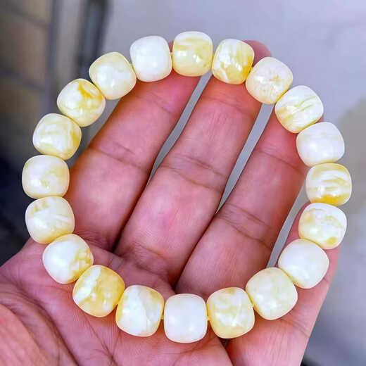 Slightly gifted natural Russian porcelain white flower wax Seiko old-shaped bracelets 10mm old-style beeswax bracelets cultural toys jewelry