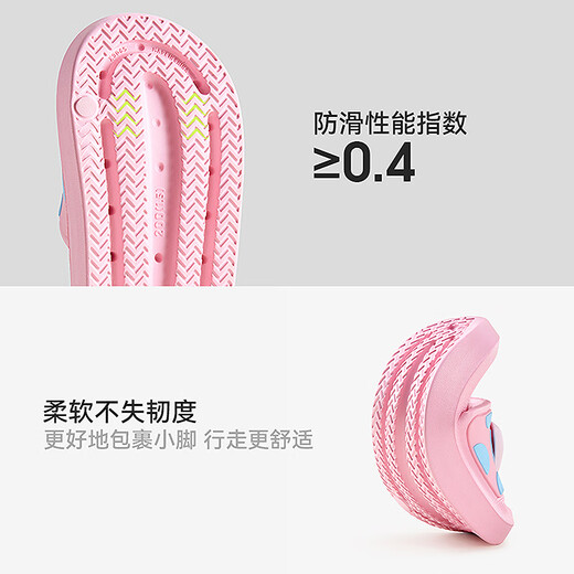 Balabala children's shoes children's slippers non-slip home shoes boys and girls soft-soled shoes cartoon 2025 summer new style pink 60010 25