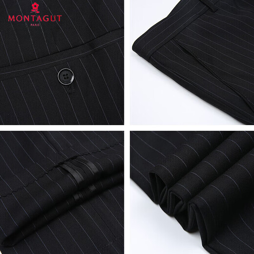 Montagut (Montagut) pantalones mun-silk para hombres pantalones rectos de edad y edad informal de negocios delgados y de edad avanzada para hombres sin planchar, pantalones largos de papá para hombres de verano gris oscuro a cuadros 9866 (estilo o otoño e invierno) de un tamaño 42 [3 pies 2 cintura]
