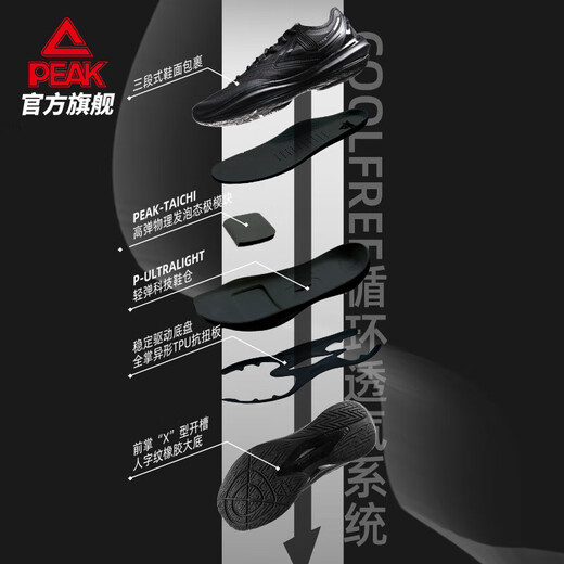 
Peak-like 3 badminton shoes men's summer new product professional low-top sneakers lightweight and flexible competition sneakers men Black warrior [all black] 42