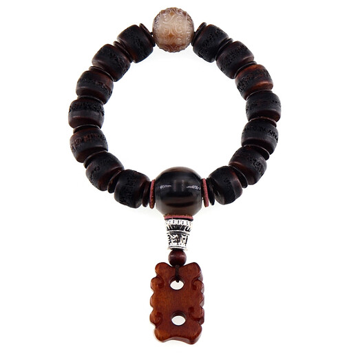 VZZS Tibetan Buddha beads bracelet for men old material yak bone agate horn turquoise spiritual bone inscription men's bracelet agate style 12mm