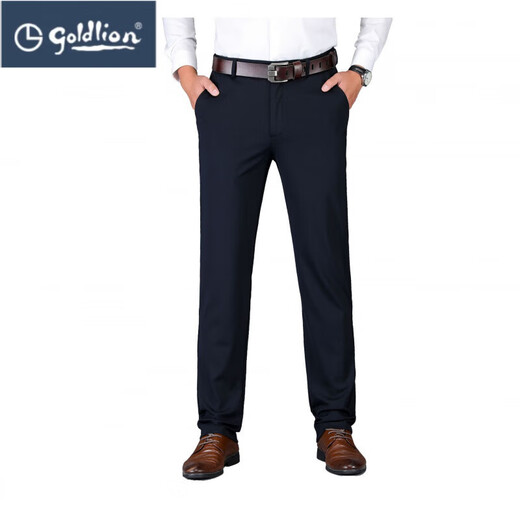 
Jinlilai spot business trousers black stretch trousers youth work trousers straight-leg casual trousers men's suit trousers navy straight 15099 thick model M 31 (2 feet 4/80c)