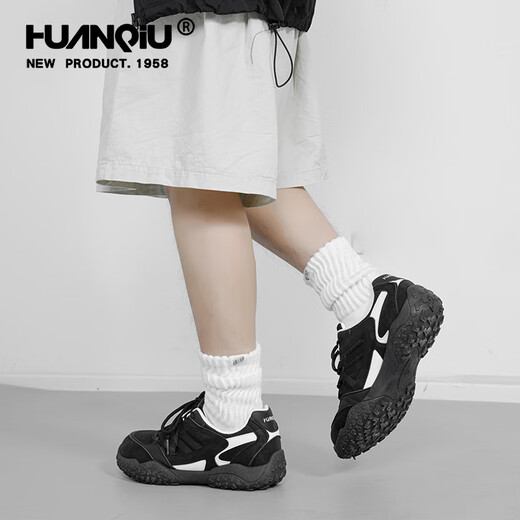 
Global black sneakers men's 2025 summer new outdoor non-slip hiking shoes ugly cute big-head casual dad shoes black 39