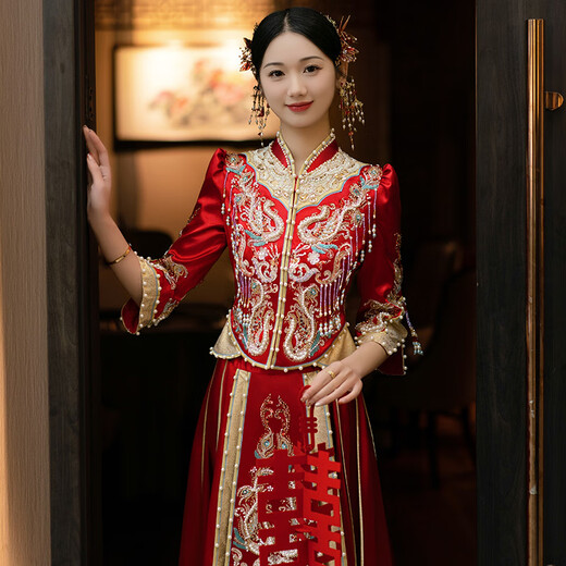 
Xiuhe Family Official Flagship Xiuhe Suit 2025 New Bride Wedding Wedding Wedding Wedding Wedding Wedding Wedding Wedding Small N-174 High-end Style. L