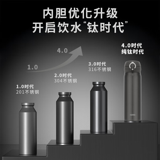 THERMOS titanium cup Ti pure titanium thermos cup large capacity water cup business cup group purchase birthday gift TCTG/TCTC TCTG space gray pure titanium tea separator 500ml
