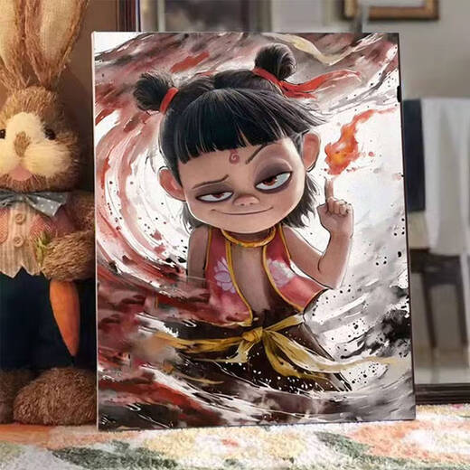 天南兄弟（TNBROTHERS）2025新款哪吒2之魔童闹海数字油画DIY敖丙手工绘填充涂色高颜值画 LL12127 60*80cm加厚内框+装饰外框