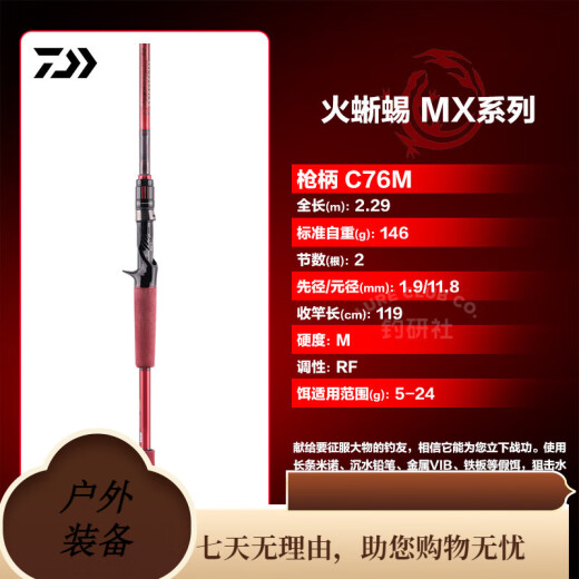 Daiwa Lure Rod Salamander 21/22 Cinilla de pesca Manejo recto Maniña de mango de mango de pistola Ligero negro/21/682mlxb mango de pistola 2 secciones 2.03m