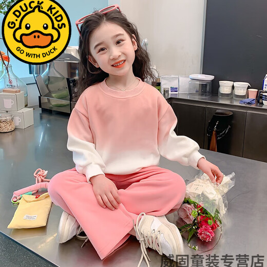 
G.DUCKKIDS Girls Spring and Autumn Fashion Set 2025 New Fashionable Children's Clothing Baby Girl Internet Celebrity Tie-Dye Korean Two-Piece Set 7027 Set 100 cm