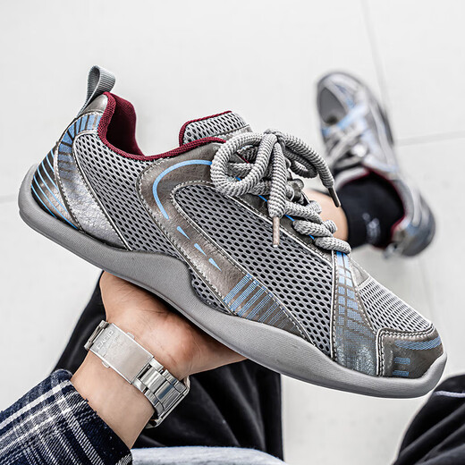 
Summer breathable mesh shoes for men 2025 new outdoor casual sports shoes trendy versatile shock-absorbing and anti-slip Forrest Gump shoes DM-M719 gray-blue 42