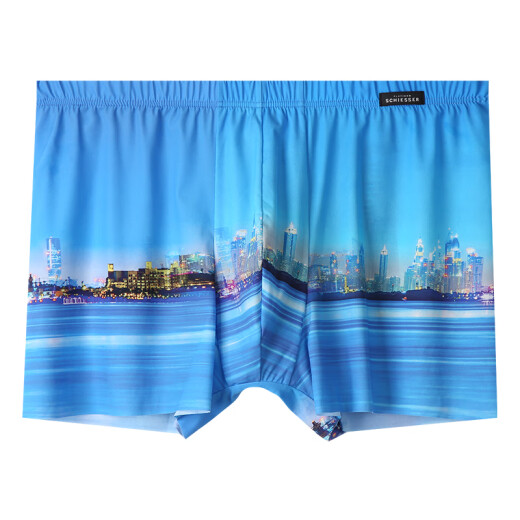 Schiesser Skyline Series Travel the world High-end Platinum Men's Ice Silk Underwear One-piece Boxer Pants 99-15268T (Dubai) L