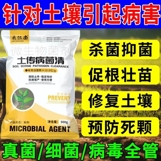 农用土壤剂土传病害专用快速消毒土壤抗重茬根腐菌剂 土传病菌清[可管1亩地]1袋装
