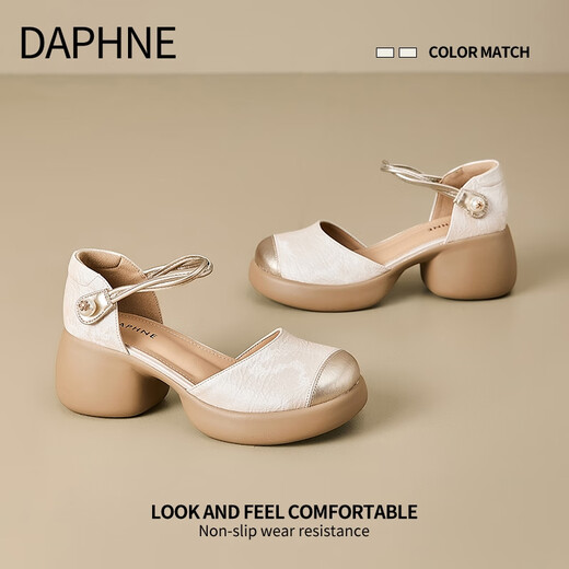 Daphne Daphne Sandals Женская обувь 2025 Лето новая толстая высокая каблука высокая каблука Мэри Джейн.