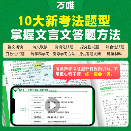 2025新版初中文言文完全解读与中考考点语文文言文全解专项训练初一初二初三八九七年级古诗文阅读理解初中语文复习资料 中考 古诗文60篇与新考法 初中通用