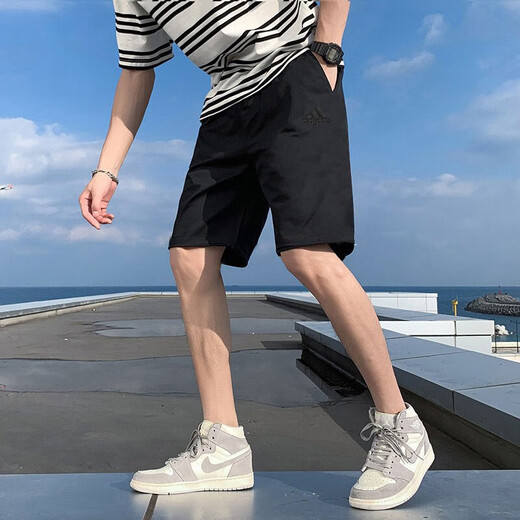阿迪达斯官方舰店 男裤夏夏新款运动休闲短裤舒适透气五分裤男IC9756 S