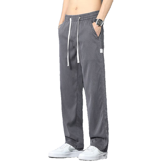 
With pure YISHION jeans men's ice silk thin style summer new style straight elastic loose versatile elastic waist casual long pants men black + blue 1049 two-piece L 100-120Jin [Jin equals 0.5 kg]
