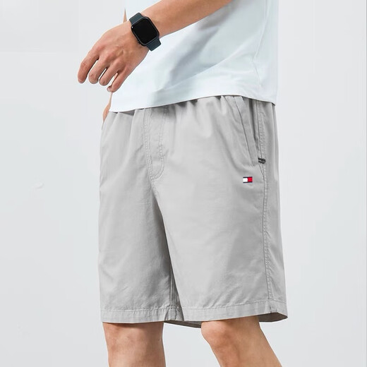 TOMMY JEANS汤米夏季纯棉短裤男百搭宽松沙滩裤 9215深兰花色 M