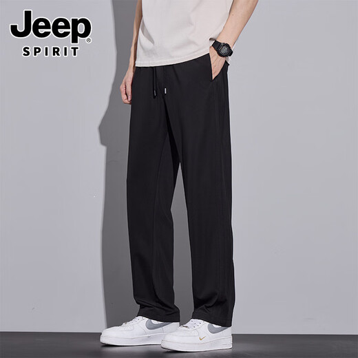 
Jeep (JEEP) ice silk cool casual pants for boys summer thin quick-drying sports long pants for men 2025 new draped straight pants 6628 dark gray M [Recommended 90-110Jin [Jin equals 0.5 kg]]