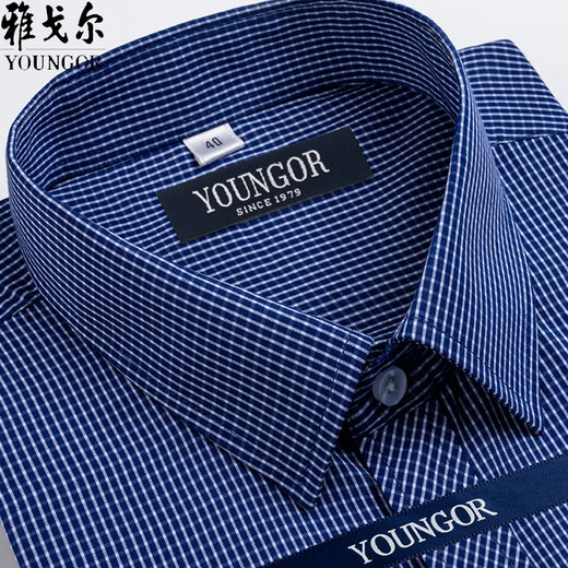 Yageor Flagship Officiel Store Short à manches à manches courtes pour hommes Coton Pure Coton Moyen-Casual Business Iron-Free-Free-Free Paid Shirts à manches courtes DX6630 38 Suggestions [70-95Jin [Jin est égal à 0,5 kg]]]