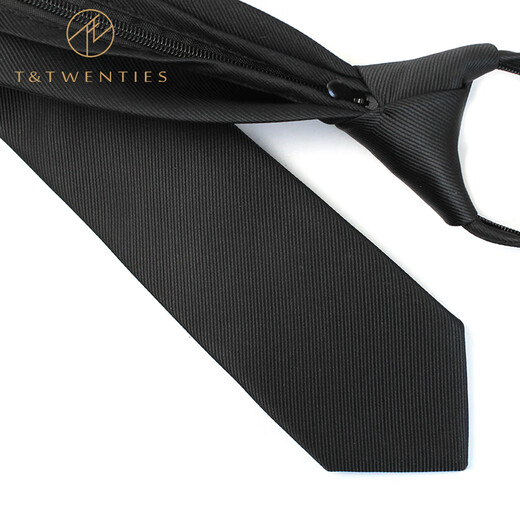T/Twenties women's tie decoration women's suit shirt black tie women's short style without hitting small blue red short zipper style women's zipper tie + tie clip_AK6167-L-C