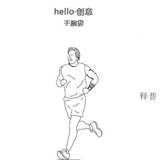 Hanoufei mobile phone wrist bag, thin wrist mobile phone bag, comfortable and breathable arm wrist bag, running arm bag, 23K0325, weight 131 to 180, recommended size M