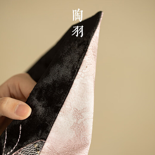 Pottery feather butterfly velvet double-sided embroidered tea mat thickened tea towel tea tablecloth absorbent tea table mat pot towel tea set accessories butterfly-velvet double-sided embroidered tea mat