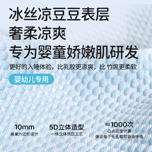 帮备可水洗婴儿隔尿垫夏季冰丝豆豆凉席老人防水可洗护理垫透气大尺寸 天蓝色【A类母婴级】冰丝凉感垫 60x80cm