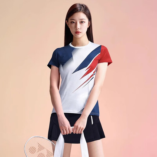 Shangbojin 2025 new badminton uniform suit couple custom badminton uniform quick-drying competition training men and women sports uniforms G701A white men + 201 black pants M