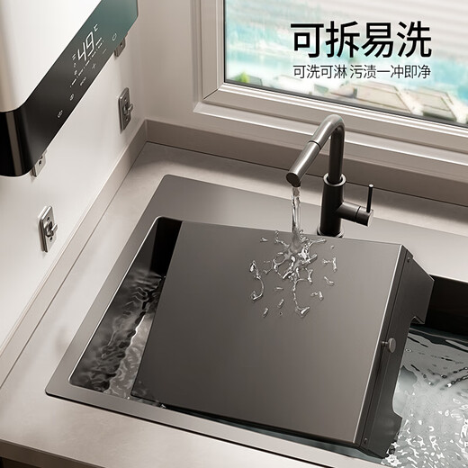 MNICN water heater shielding cover kitchen gas wall-mounted stove shielding decoration magnetic pipe hook hole board storage rack three-piece set A width 40*height 30*depth 17 gun gray