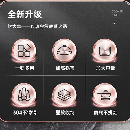 Cuidahuang 304 stainless steel three-layer steamer household composite bottom soup pot for steaming steamed buns and steamed buns with visible and erectable high arch lid 304 stainless steel three-layer steamer 30cm