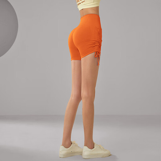 LULULMCCTN High Waist Three-Point Yoga Shorts Women's Tight Butt Lift Running Training Fitness Pilates Sports Shorts Black M