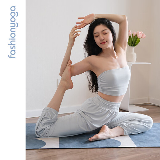 
Fansheng Yoga 2025 new simple sports and casual versatile cropped pants for women breathable loose and slimming F15922 soft gray skin L