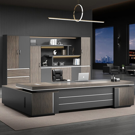 Xiong Zhecha's ebony wood boss desk simple modern president desk combination new Chinese style manager light luxury executive desk furniture 1.6 meters boss desk single side cabinet