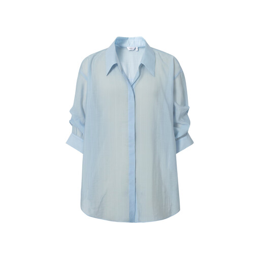 
Eifli (eifini) Eifli striped quarter sleeves V-neck sleeves design blue shirt women's small top 2025 summer new blue L