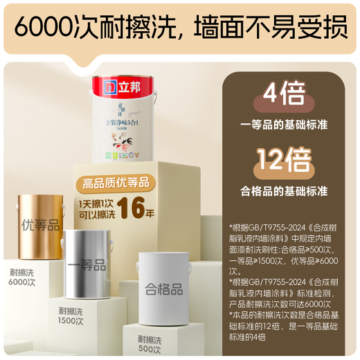 
Nippon Latex Paint Jingyaju Gold Flavor 5-in-1 Interior Wall Paint Coating Wall Paint White Paint Anti-Mold 5L/about 7kg