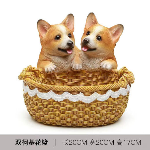 Ornamentos de almacenamiento de llave de entrada de perro creativo de Vinoya colocados en la puerta de entrada del escritorio Decoración del escritorio nuevo Corgi de regalos para el hogar (14069a)