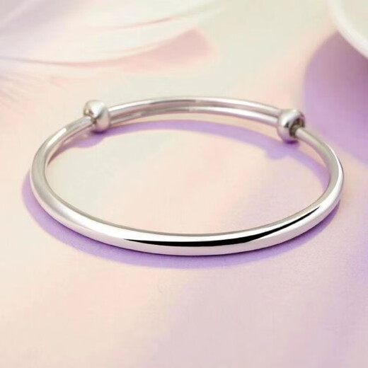 Hong Kong genuine Pt950 platinum bracelet for women 18k gold glossy solid bracelet fashion moissanite bracelet gift 26.8g platinum elegant glossy push-pull bracelet