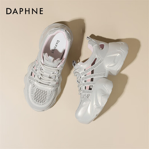 Daphne Mesh Schuhe für Frauen im Sommer atmungsaktiven Papa Schuhen lässig vielseitige Sport im Freien im Freien 2025 neuer Stil Pink 37 (235 mm) Standardcode