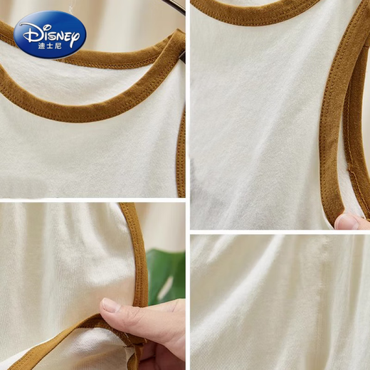 Disney boys summer clothing cartoon vest set 2025 new boys clothes fashionable baby girls shorts sleeveless two-piece set white yellow 130 cm (height 125-13555-65)