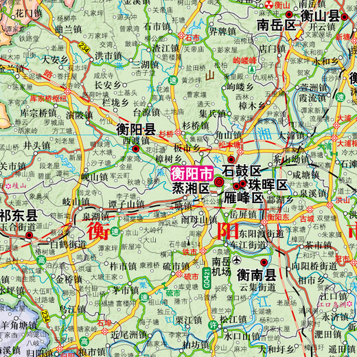 2025年新 湖南省地图 1068*749毫米 纸质墙贴 政区地形交通图