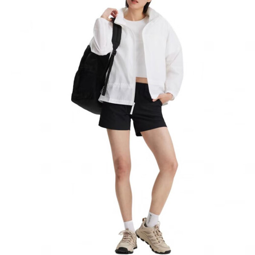 哥伦比亚（Columbia）纯色拉链舒适休闲透气防水防晒服女款白色 白色 S