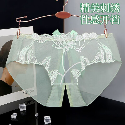 AJND sexy lace underwear for women 2024 new large size fat mm pure desire open crotch pants comfortable breathable mesh briefs 838 purple + bean paste + bean green + skin color XL weight 130-150Jin [Jin equals 0.5 kg]
