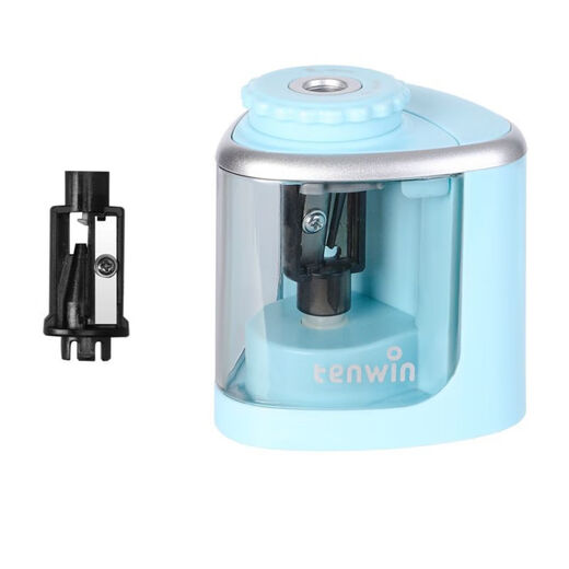 天文;TEN-WINtenwin电动卷笔刀 创意蘑菇头儿童文具半自动刨笔削笔机 粉色TW8005 -英文 tenwin